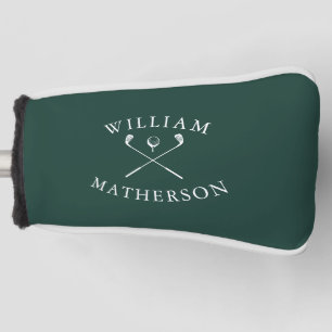 Custom Name Emerald Green And White Golf Clubs Head Cover