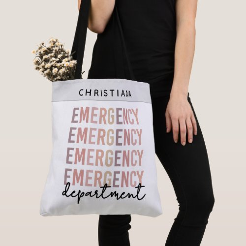 Custom Name Emergency Department ER Nurse ER Tech Tote Bag