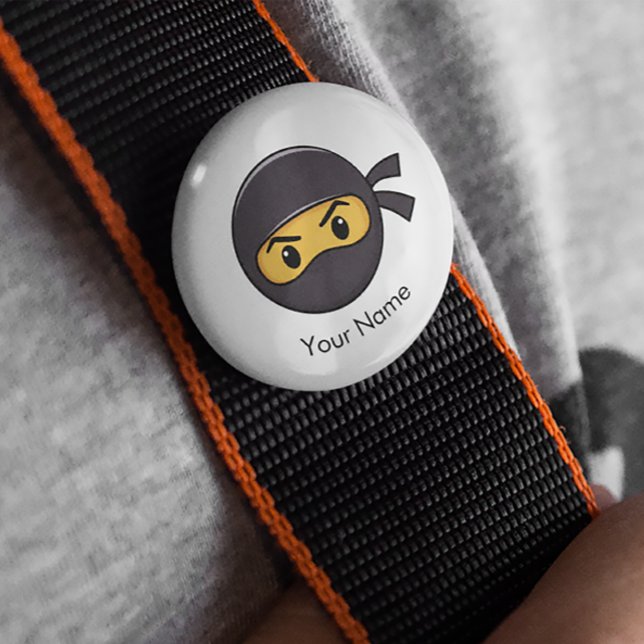 Custom Name Emoji Ninja Button (Emoji Ninja Pin Bade_Add your name)