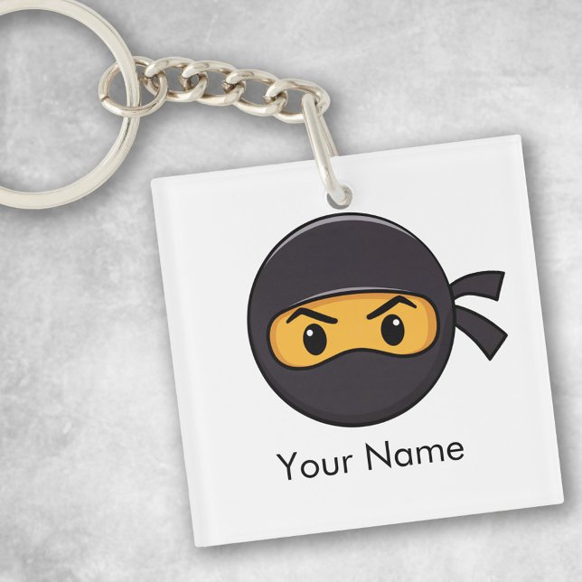 Custom Name Emoji Ninja Button Keychain (Creator Uploaded)