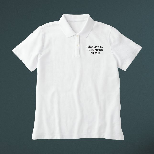 Custom Name Employee White Business Embroidered Polo Shirt (Custom Name Employee White Business Embroidered Polo Shirt
)