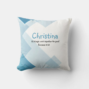 Custom Name Encouraging Inspirational Bible Quote  Throw Pillow