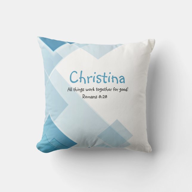 Custom Name Encouraging Inspirational Bible Quote  Throw Pillow (Front)