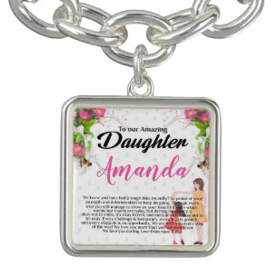Custom Name Encouraging Message for Daughter Bracelet