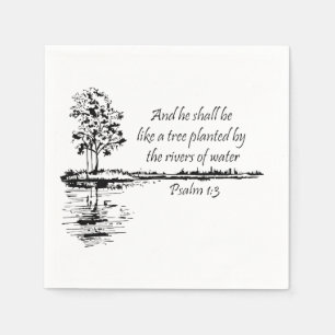 Custom Name Encouraging Scripture Psalm 1:3  Napkins