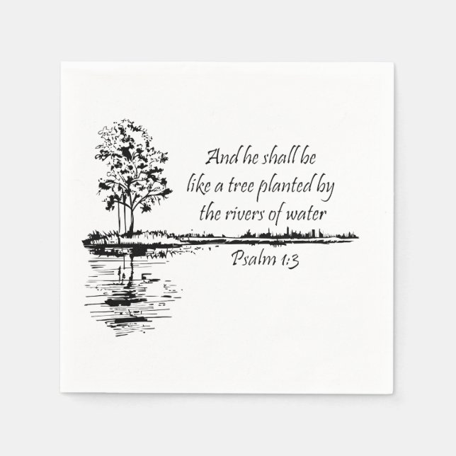 Custom Name Encouraging Scripture Psalm 1:3  Napkins (Front)