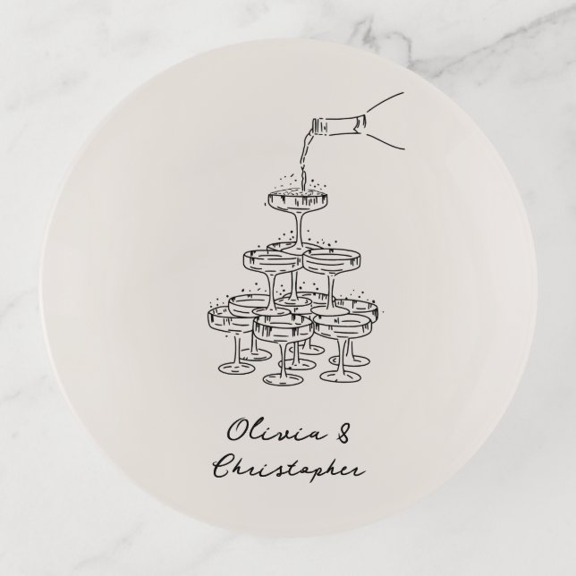 Custom Name Engagement Gift Ring Dish (Front)