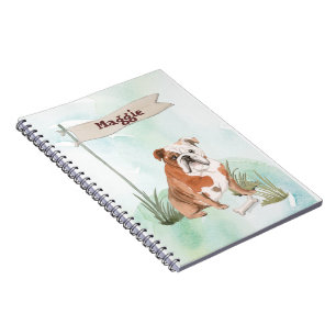 Custom Name English Bulldog Pet Dog Notebook