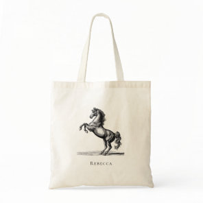 Custom Name Equestrian Vintage Horse Tote Bag