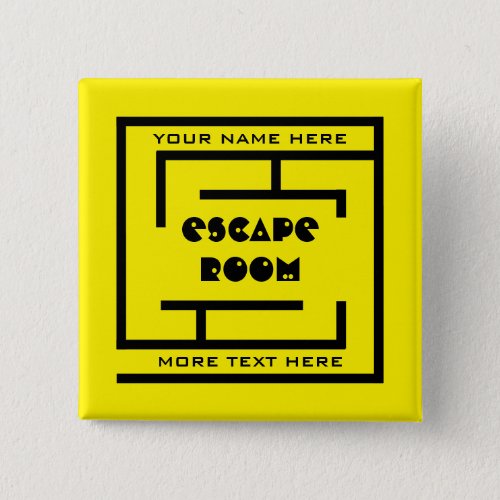 Custom name Escape Room Button with labyrinth logo