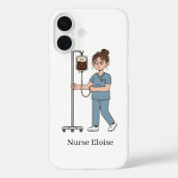 Custom Name Exhausted Nurse Coffee IV Phone Case