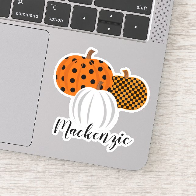 Custom Name Fall Pumpkins Sticker (Detail)