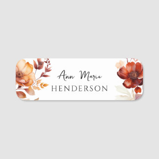Custom Name Fall Wildflower Name Tag