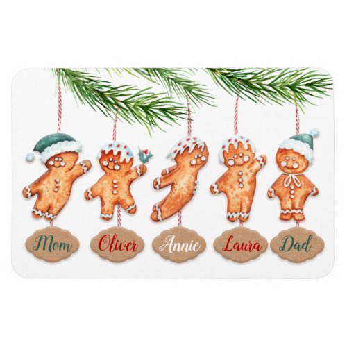 Custom name family Christmas art Gingerbread Magnet