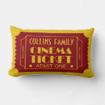 Custom Name Family Cinema Ticket Lumbar Pillow at Zazzle