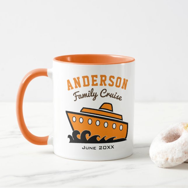 Custom Name Family Cruise Vacation Mug (With Donut)