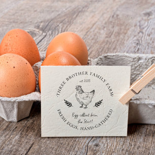 Custom Name Family Farm Fresh Eggs Rubber Stamp
