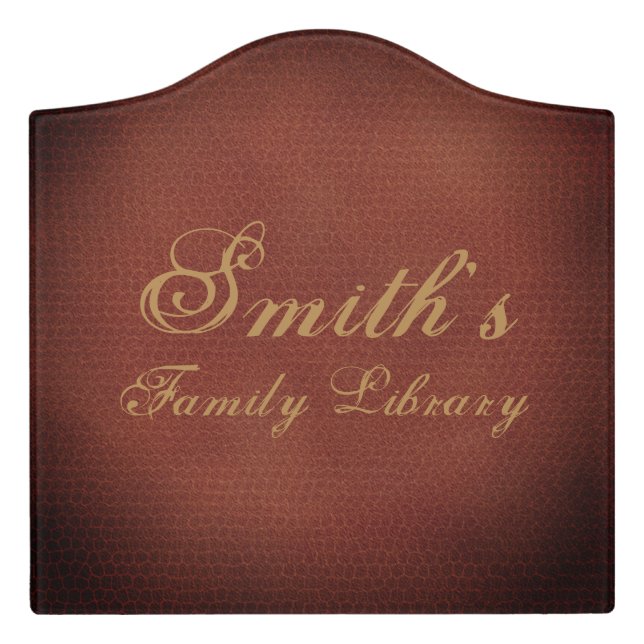 Custom Name Family Library Sign (Large Crest Front)