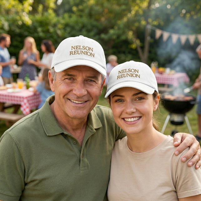 Custom Name Family Reunion Monogrammed Embroidered Baseball Cap (Creator Uploaded)