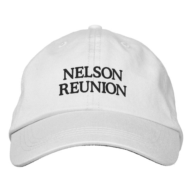 Custom Name Family Reunion Monogrammed Embroidered Baseball Cap (Front)