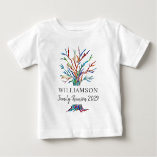 Custom Name Family Tree Family Reunion Baby T-Shirt