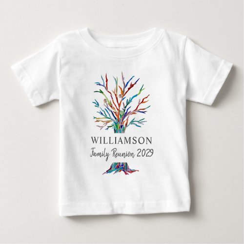 Custom Name Family Tree Family Reunion Baby T_Shirt