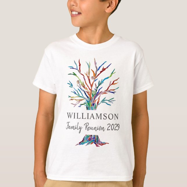 Custom Name Family Tree Family Reunion T-Shirt (Front)