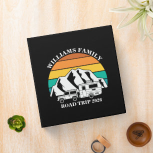 custom name family vacation mountain Road Trip 3 Ring Binder
