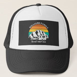 custom name family vacation mountain Road Trip Trucker Hat