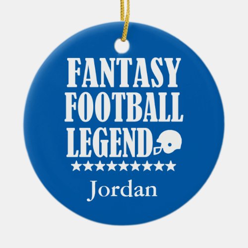 Custom name fantasy football legend ornament