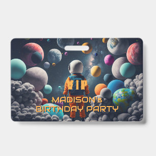 Custom Name Fantasy Space Kid Badge