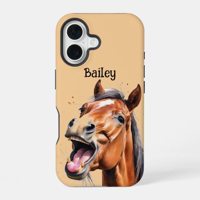 Custom Name Farm Animal Horses Horse iPhone Case (Back)