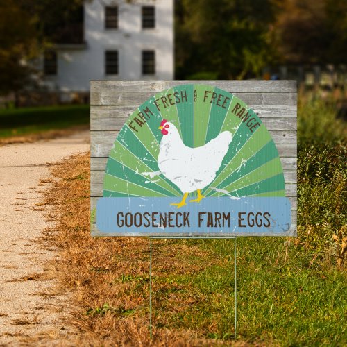 Custom Name Farm Fresh Eggs Vintage Look  Sign