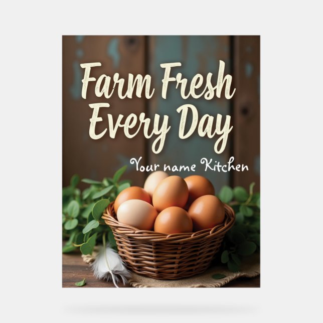 Custom Name Farmhouse Kitchen Décor Acrylic Sign (Front)