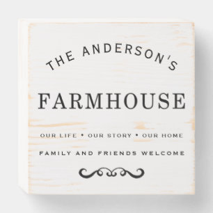 Custom Name, Farmhouse Wall Decor Wooden Box Sign