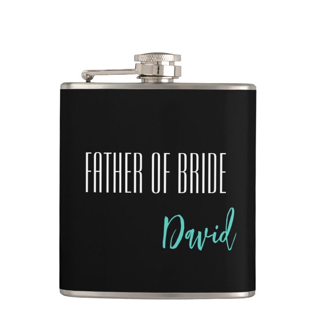 Custom Name Father Of Bride Flask (Front)