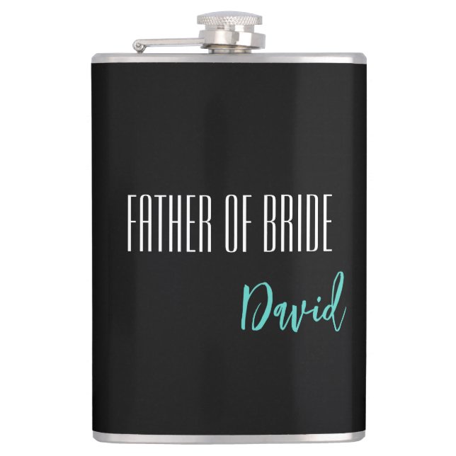 Custom Name Father Of Bride Flask (Front)
