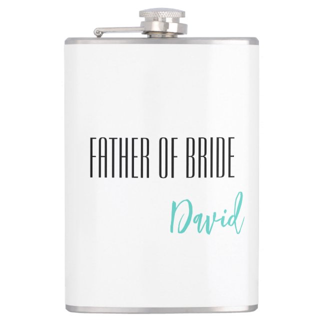 Custom Name Father Of Bride Flask (Front)