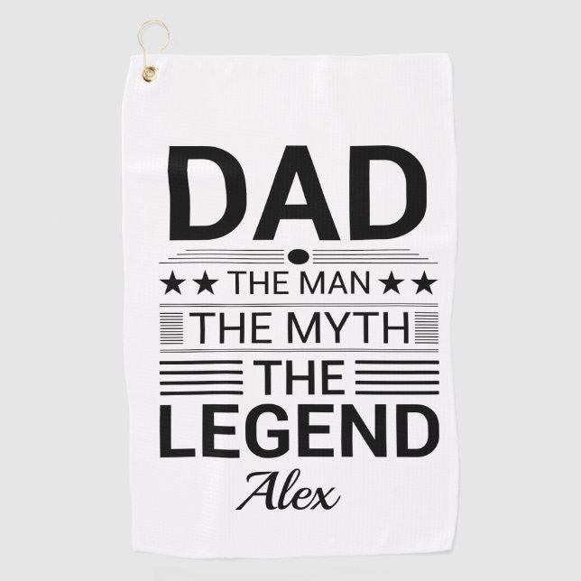 Custom Name Father's Day Golf Towel (Front)