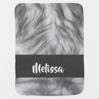 Custom name faux fur baby blanket