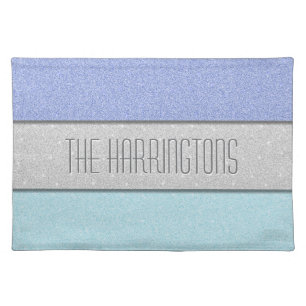 Custom Name Faux Glitter Bling Cloth Placemat
