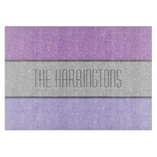 Custom Name Faux Glitter Bling Cutting Board