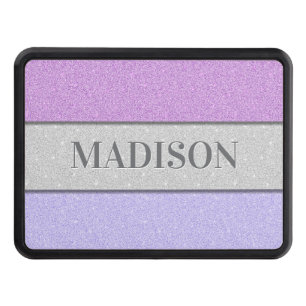 Custom Name Faux Glitter Bling Hitch Cover