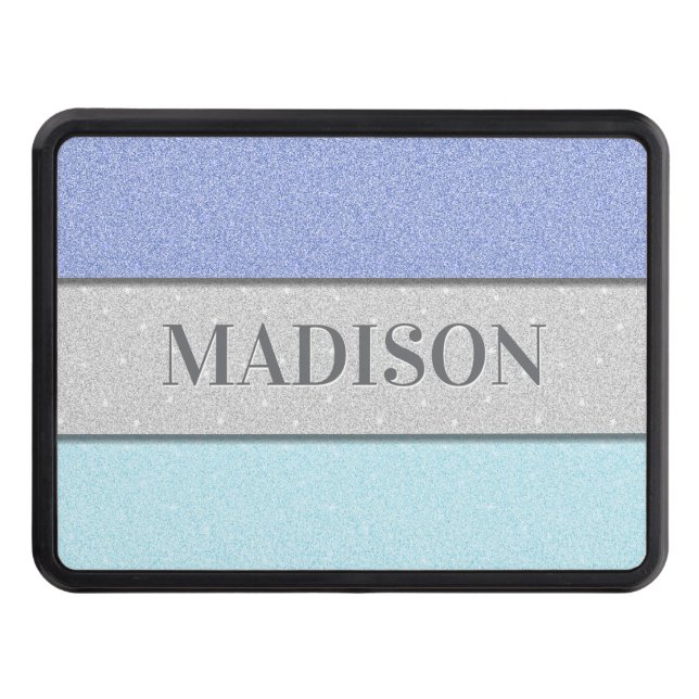 Custom Name Faux Glitter Bling Hitch Cover (Front)