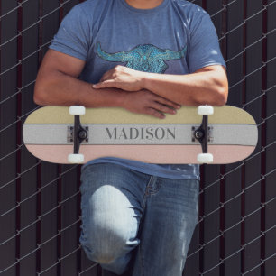 Custom Name Faux Glitter Bling Skateboard