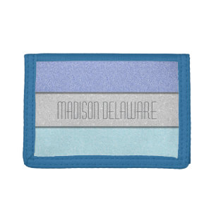 Custom Name Faux Glitter Bling Tri-fold Wallet