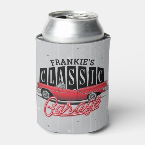 Custom NAME Faux Neon 1950s Classic Car Garage Can Cooler