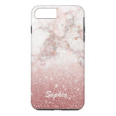 Marble iPhone 7 Case Custom Name iPhone 8 Plus Pink Marble 