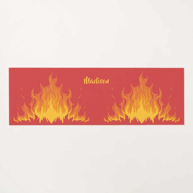 Custom name "FIRE" double-sided yoga mat (Back (Horizontal))