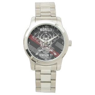 Custom NAME Firefighter Fire Department Station Watch